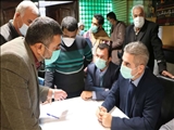 برپایی میز خدمت در مصلی نماز جمعه شهر آبسرد